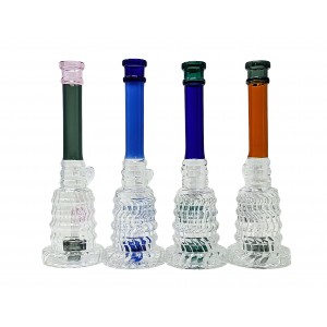 10" Dazzle-Cup Tube Shower Perc Water Pipe - [BK236]